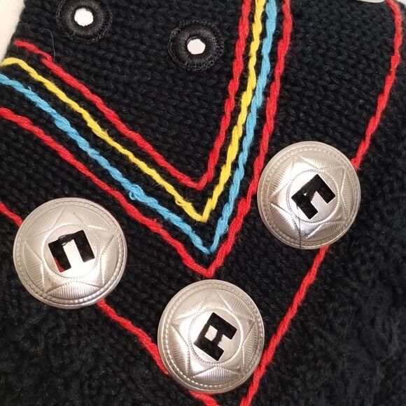 Martha Abraham size large knit sweater cardigan southwestern with collar - Picture 4 of 11